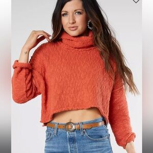 Free people cropped boxy sweater